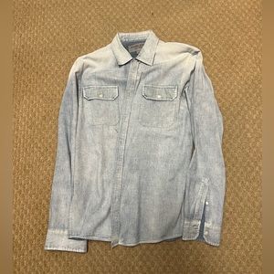 Michael Kors Faded Denim Dress Shirt Size L